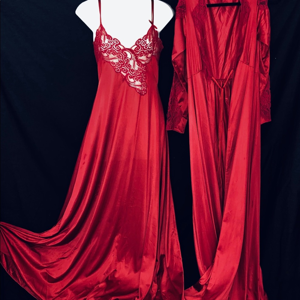 Vintage Nylon Peignoir gown  robe Set Union new